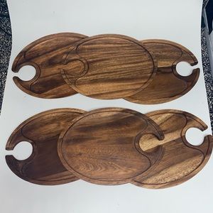 Napastyle 6pc snack and wine wood trays 2006